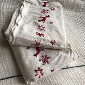 VTG embroidered flannel cozy cabin pillow cases